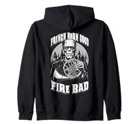 Cuerno francés Buen Fuego Malo Divertido Hornista Jugador Frankenstein Sudadera con Capucha