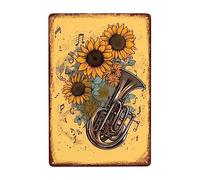 Cuerno Francés De Girasol Carteles De Pared De Metal Vintage Metal Cartel Decoración Pintura De Hojalata Placa para Salón Bar Cerveza