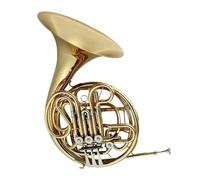 Cuerno Francés para Principiantes Instrumento De Corno Francés De Una Sola Pieza, Lacado De Latón, Dorado, Si Bemol A Fa, Con Estuche