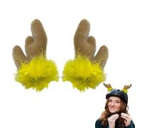 Cuernos de ciervo Navidad - Cuernos para casco de motocicleta | Cascos de motocicleta cuernos | Decoración de cuernos de peluche, decoraciones de casco de protección, accesorios para casco de