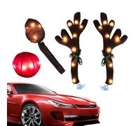 Cuernos de reno para coche,Lindo traje con luces LED | Kit de coche reno | para camiones furgoneta techo fiesta de Navidad celebración estacional conducción