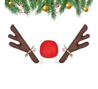 Cuernos de Reno para Coches - Decoración Navideña de Ciervo para Automóvil - Accesorio De Felpa Para Paradas Navideñas Eventos De Golf Temporada De Caza Fiesta Temática