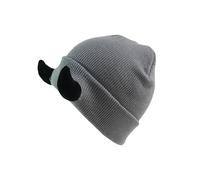 Cuernos Hombres Sombrero de Punto Gorro con Cuernos Mujeres Daemon Cuernos Gorra Para Invierno Caliente Esquí Al Aire Libre Ruso Gorra, gris, Talla única