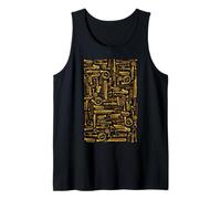 Cuernos Vintage Brass Player Instrumentos Musicales Patrón Real Camiseta sin Mangas