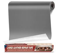 Cuero Adhesivo para Tapizar Gris oscuro, 43x200cm Parche Cuero Adhesivo, Polipiel Adhesiva para Tapizar, Parches de Reparacion Autoadhesivo para Asiento de Coche, Silla, Sofá, Barco