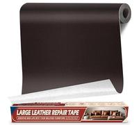 Cuero Adhesivo para Tapizar Marrón oscuro, 43x200cm Parche Cuero Adhesivo, Polipiel Adhesiva para Tapizar, Parches de Reparacion Autoadhesivo para Asiento de Coche, Silla, Sofá, Barco