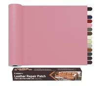 Cuero Adhesivo Parches, 40 x 160cm Reparación De Cuero Parches, Parche de Reparación Autoadhesivo para Tapizar para Sofá, Asientos de Automóviles, Muebles, Cabecera.(Rosa)