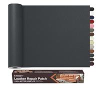 Cuero Adhesivo Parches, 40 x 160cm Reparación De Cuero Parches, Parche de Reparación Autoadhesivo para Tapizar para Sofá, Asientos de Automóviles, Muebles, Cabecera.(Gris Oscuro)