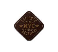 Cuero Auténtico Viste De Nyc - Parches Termoadhesivos Bordados Aplique Para Ropa, Tamaño: 3 x 3 cm