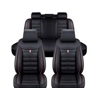 Cuero Coche Funda Asiento para VW Santana, Asientos Coche Protector Funda Asiento Protectores Accesorios,E/Black-Red