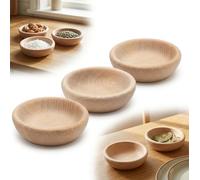 CUERO DE BAUCHA cruda 3 piezas 12 cm cuenco de madera natural para la cocina