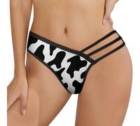 Cuero de Vaca Leche Vaca impresión Mujeres Sexy Bragas Ropa Interior Malla Cintura Baja Tangas