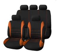 Cuero Funda Asiento Coche Funda Protectora Para Asiento Cinco Asientos Accesorios Interiores Para Dodge Para Challenger Para Ram 1500 Fundas Protección cojín(Naranja)