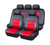 Cuero Funda Asiento Coche para Chevrolet Spark M300 2009 2010 2011 2012 2013 2014 2015,Juegos de Funda de Asiento Universales Cómodo Impermeable Transpirable Interior Accesorios,B/Black Red
