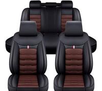 Cuero Fundas Asientos Coche para BMW 3 Series E90 2004-2013, Delanteros Y Traseros Impermeable Cómodo Protector Seat Interior Accesorios,F/Black-Coffee