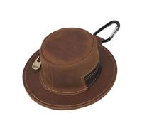 Cuero genuino de vaca Boy en forma de llavero con cremallera bolsillo pequeño tablero de monedas para hombres mujeres billetera portátil en miniatura color café llavero de cuero, marrón, talla única