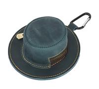 Cuero genuino de vaca Boy en forma de llavero con cremallera bolsillo pequeño tablero de monedas para hombres mujeres billetera portátil en miniatura color café llavero de cuero, azul, talla única