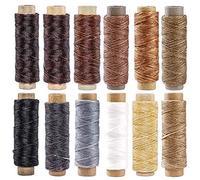 Cuero Hilo de Hilo Encerado 360m 150D Hilo de Costura de Costura para Artesanía en Cuero Artesanía de Costura DIY 12 Colores Cada Rollo de 30m
