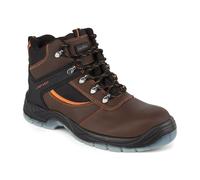 Cuero Hombre Tobillo Botas Seguridad Cordones Puntera de Acero Trabajo Hiker
