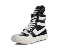 Cuero Hombres y Mujeres Pareja Modelos Zapatos Casuales Zapatos Callejeros Otoño e Invierno Zapatos Deportivos Casuales De Suela Gruesa Botas Cortas Altas