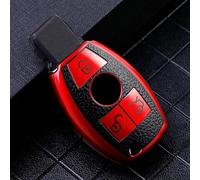 Cuero-Like para TPU Car Key Cover para Mercedes-For E Series S Series W204 W212 Control remoto con alineación de botón de precisión (rojo)