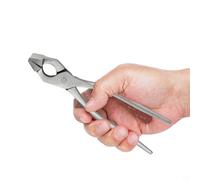 Cuero para alicates de aplanamiento de bordes, cuero de acero inoxidable para prensa de corte de bordes para abrazadera de cinturón de bolsa, mandíbula fija de 38 mm, herramienta manual para hacer