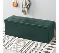 Cuero plegable con tapa, elegante caja de almacenamiento para juguetes, reposapiés, banco de entrada, perfecto para zapatos y decoración del hogar, solución que ahorra espacio