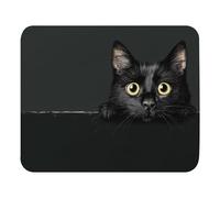 Cuero PU Alfombrilla de Ratón El Gato Negro mira Desde el Borde Alfombrilla Ratón Mousepad 25x30cm para Oficina,Ratón,Jugadore