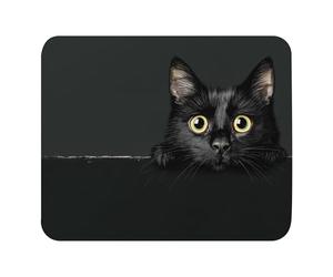 Cuero PU Alfombrilla de Ratón El Gato Negro mira Desde el Borde Alfombrilla Ratón Mousepad 25x30cm para Oficina,Ratón,Jugadore