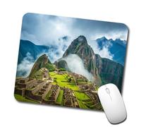 Cuero PU Alfombrilla de Ratón Machu Picchu Perú Destino de Viaje Alfombrilla Gaming Tapete de Juego 25x30cm para Juegos,Gamers,Trabajo