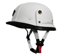 Cuero Sintético Cascos De Moto Cascos Half-Helmet Casco Resistente A Colisiones Casco De Moto Clásico Homologado Dot/ECE F,S=(55-56CM)