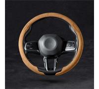 Cuero Suave 2026 Cubierta Protectora Antideslizante del Volante Accesorios Interior Ante De Los 38cm(O Style Yellow)