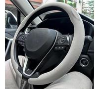 Cuero Suave Protector Universal Antideslizante Redondo Cuero Transpirable Volante 36-38cm Adecuado(Bianco)