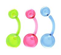 Cuerpo de acrílico joyería ombligo 14g 1.6mm 5mm y 8mm acrílico UV bola pendientes piercing joyería selección color, Acrílico, Sin gemas.