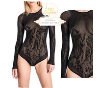 Cuerpo De Cuerda WILDFLOWER De Wolford L Negro Diseño De Red Floral