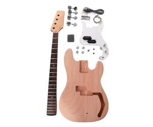 Cuerpo De Guitarra Kits De Bajos Eléctricos De 4 Cuerdas Para Armar Uno Mismo Con Mástil De Palisandro Y Arce Cuerpo De Caoba Y Todos Los Herrajes