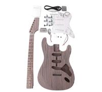 Cuerpo De Guitarra Kits De Bricolaje Para Guitarra Eléctrica De 6 Cuerdas Con Cuerpo Y Mástil De Madera De Cebra Y Todos Los Herrajes.