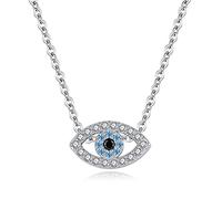 Cuerpo de joyería Elegante y Adorable para Todas, Lleno de vitalidad. Un Collar con Ojo Azul de Turquía, Cristales de Roca, Perfecto Regalo para n, mamás y Chicas. Es Ideal para Cualquier ocasión,