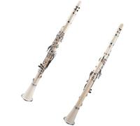 Cuerpo de plástico blanco Bb clave 17 niquelado clarinete instrumento conjunto con caja adecuado para principiantes