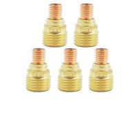Cuerpo de portabrocas de lente de gas para antorcha de soldadura TIG 45V42 45V43 45V44 45V45 WP-9 WP-20 WP-25 compatible con conector Stubby de 1,0 mm, 1,6 mm, 2,4 mm, 3,2 mm, latón dorado, paquete de