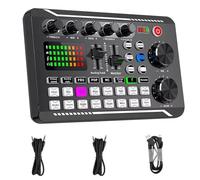 Cuerpo de tarjeta de sonido tipo C 5V 1A F998 con 16 efectos de sonido y 4 modos de transformación, compatible con acompañamiento inalámbrico BT