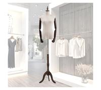 Cuerpo De Torso De Maniquí Femenino, Soporte De Cuerpo De Maniquí De Altura Ajustable, Modelo De Maniquí De Costura For Exhibición En Ventana con Brazos De Madera Y Trípode(Dark Brown,S)