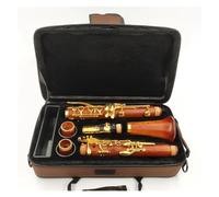 Cuerpo De Tubo De Palisandro Clarinete Tono Bb 17 Teclas Clarinete Con Llaves Chapadas En Oro Con Caja De Almacenamiento