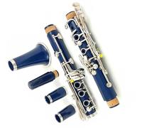 Cuerpo de tubo de resina exquisito y duradero azul marino Bb clave instrumento de clarinete de 17 teclas