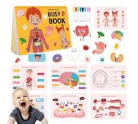 Cuerpo humano Libro ocupado Niño, Cuerpo humano Ocupado Libro,Actividades de aprendizaje preescolar de jardín de infantes - Libro de anatomía para niños con diferentes partes del cuerpo de aprendizaje