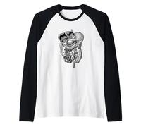 Cuerpo Humano Órganos internos Anatomía Gráfico Regalo Hombres Mujeres Camiseta Manga Raglan