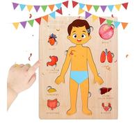Cuerpo Humano para Niños | Partes del Cuerpo en Madera Educativas,Juguetes Educativos Tempranos para Colegio Casa Viaje Niños Niñas Adolescentes