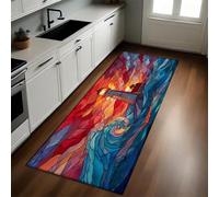 Cuerpo Principal del Océano Alfombras de Cocina Faro de Cristal con Forma de Ola de mar Antideslizante 60 x 180 cm Tapete Resistente al Aceite para Cocina, Baño y Sala de Estar