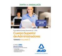 Cuerpo Superior De Administradores [Especialidad Gestión Financiera (A1 1200)] De La Junta De Andalucía. Temario Volumen 5