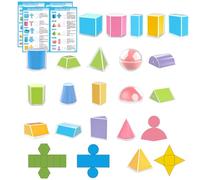 Cuerpos Geométricos para Enseñanza | 20 Piezas STEM Perspectiva Educativa de Aprendizaje - Bloques de Formas 3D Manipulativos,para Educación Aprendizaje Juego Actividad Niños Profesores Estudiantes Pa